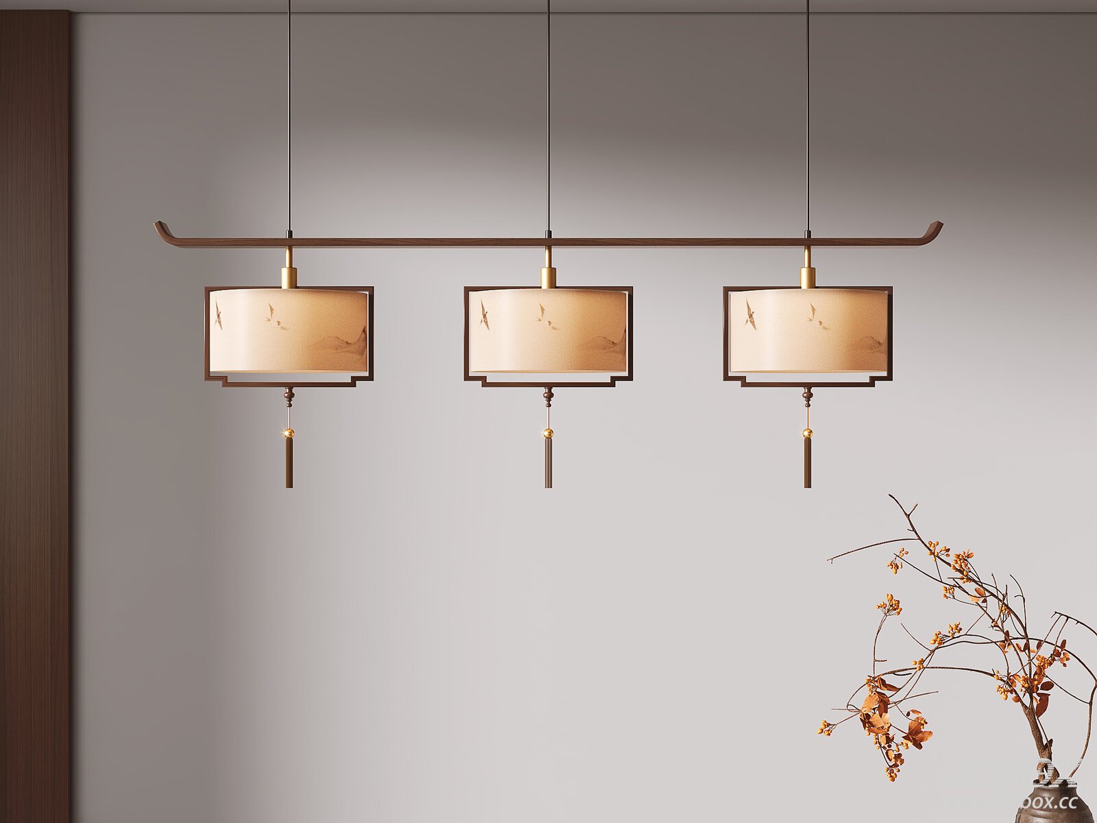 New Chinese Style Linear Pendant Ceiling Lamp