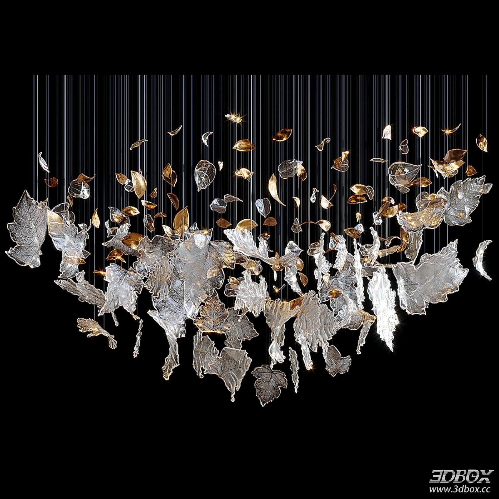 Artistic Crystal Leaf Ceiling Chandelier Modern Luxury