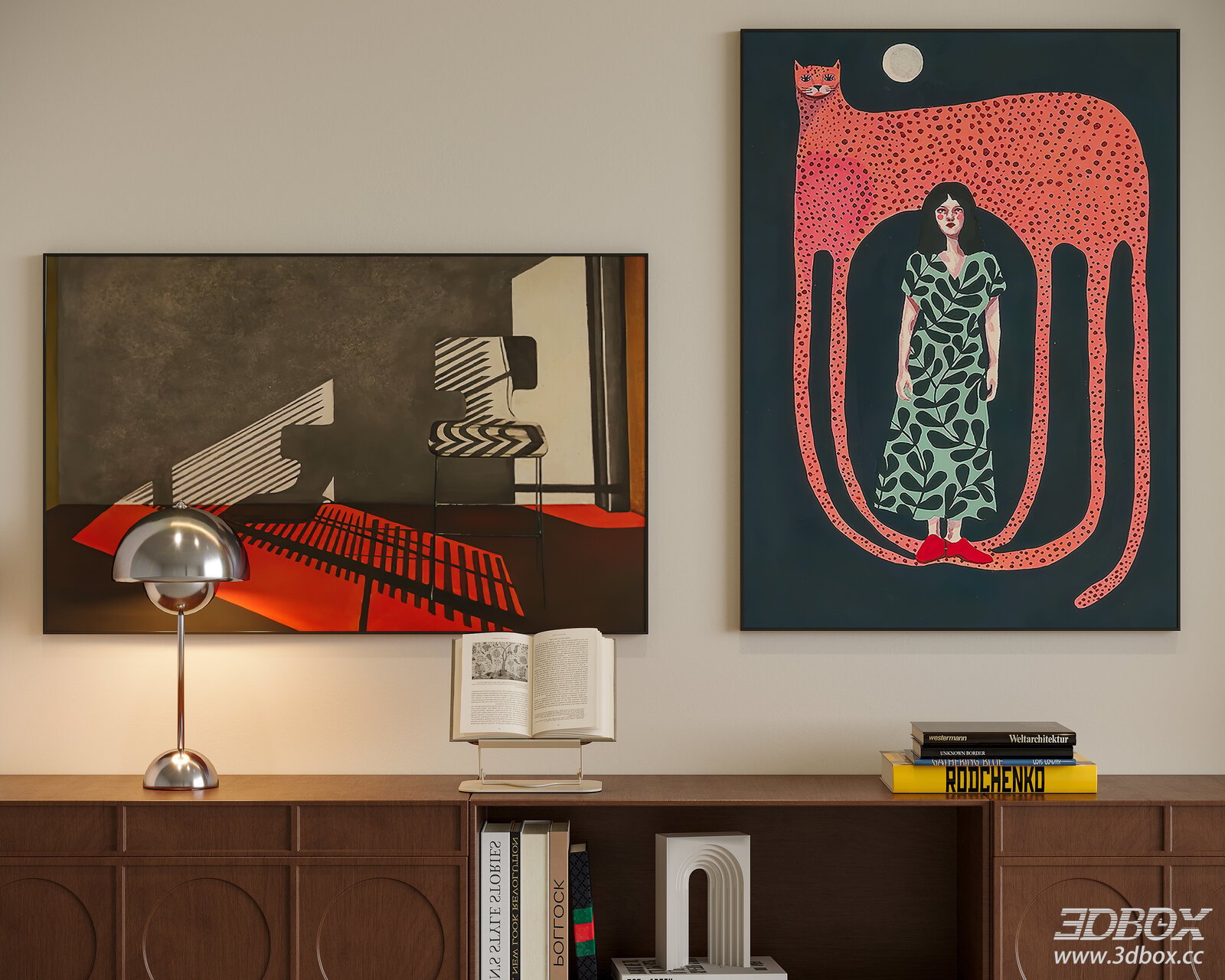 Mid Century Modern Framed Wall Art Set