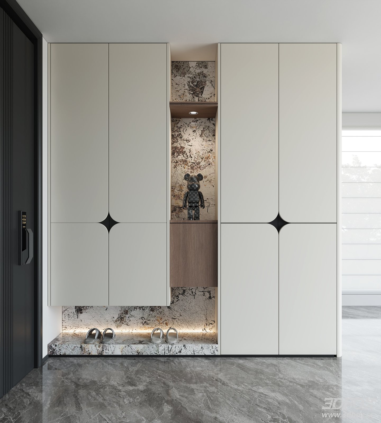 Modern Italian Minimalist Entry Shoe Cabinet Hallway Furniture