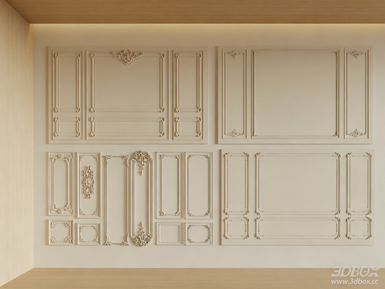 French Style Decorative Plaster Wall Molding Set