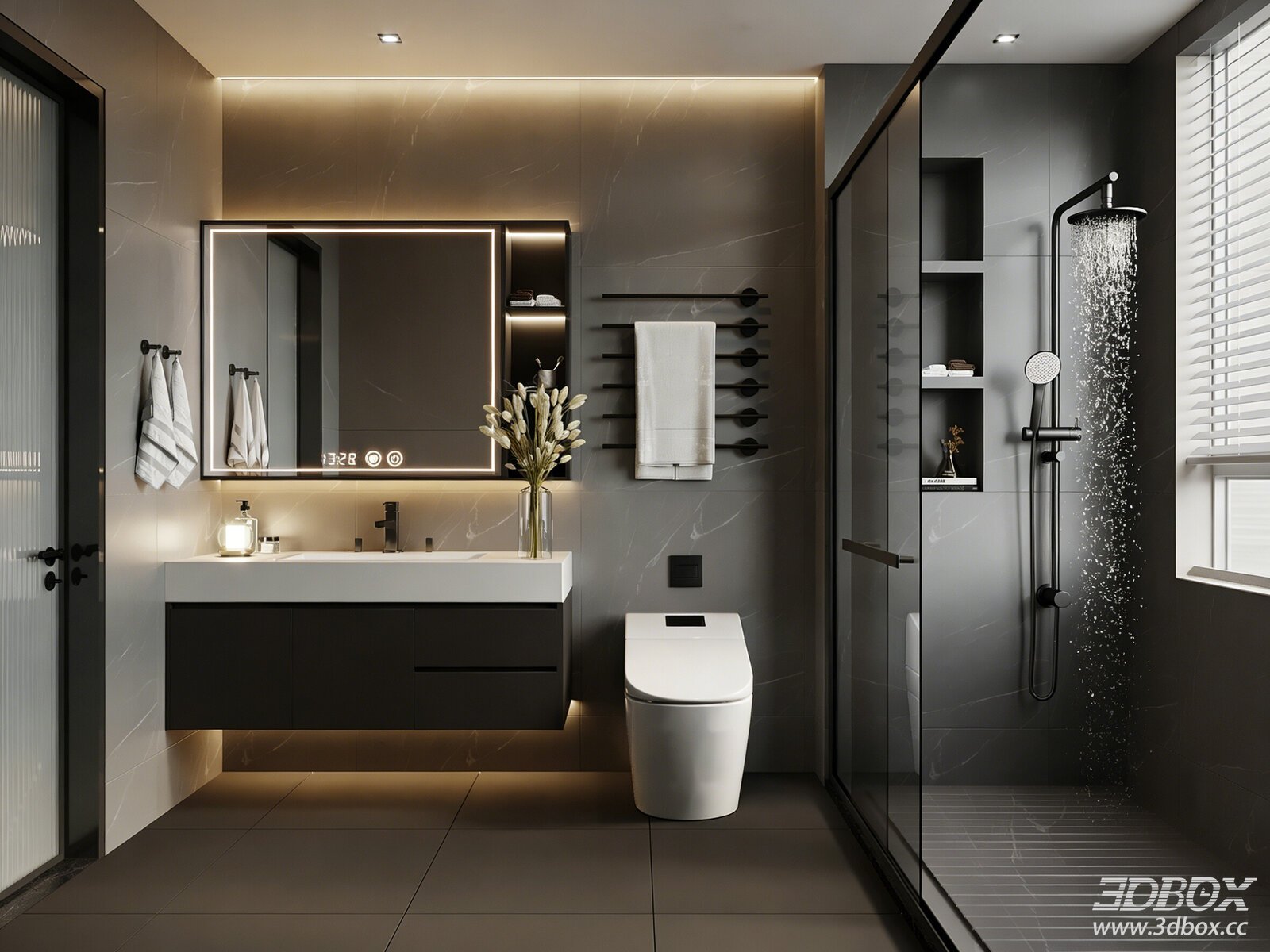 Modern Italian Style Bathroom Scene