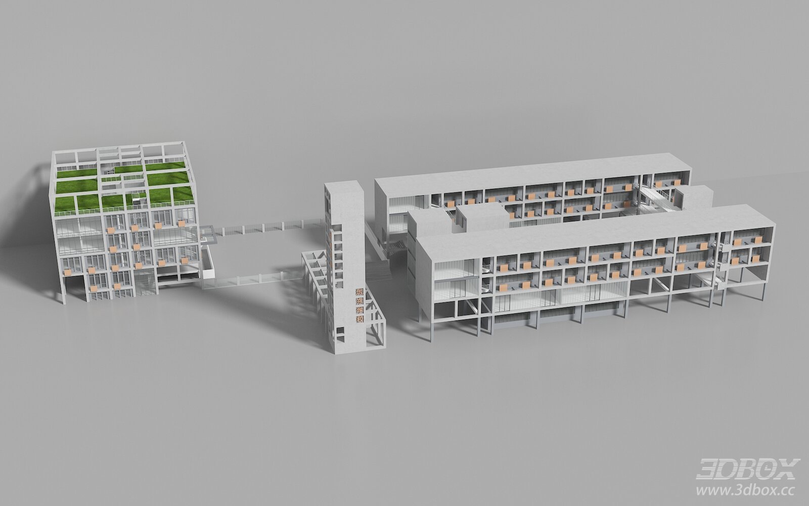 Modern School Campus Building Dormitory Gymnasium Architecture