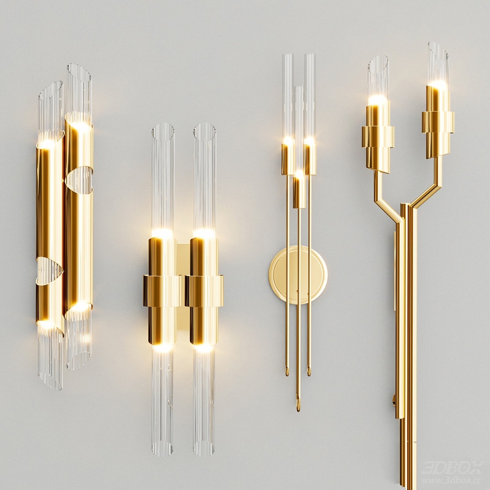 Luxury Brass Glass Wall Lamp Set Modern Decorative Wall Sconces