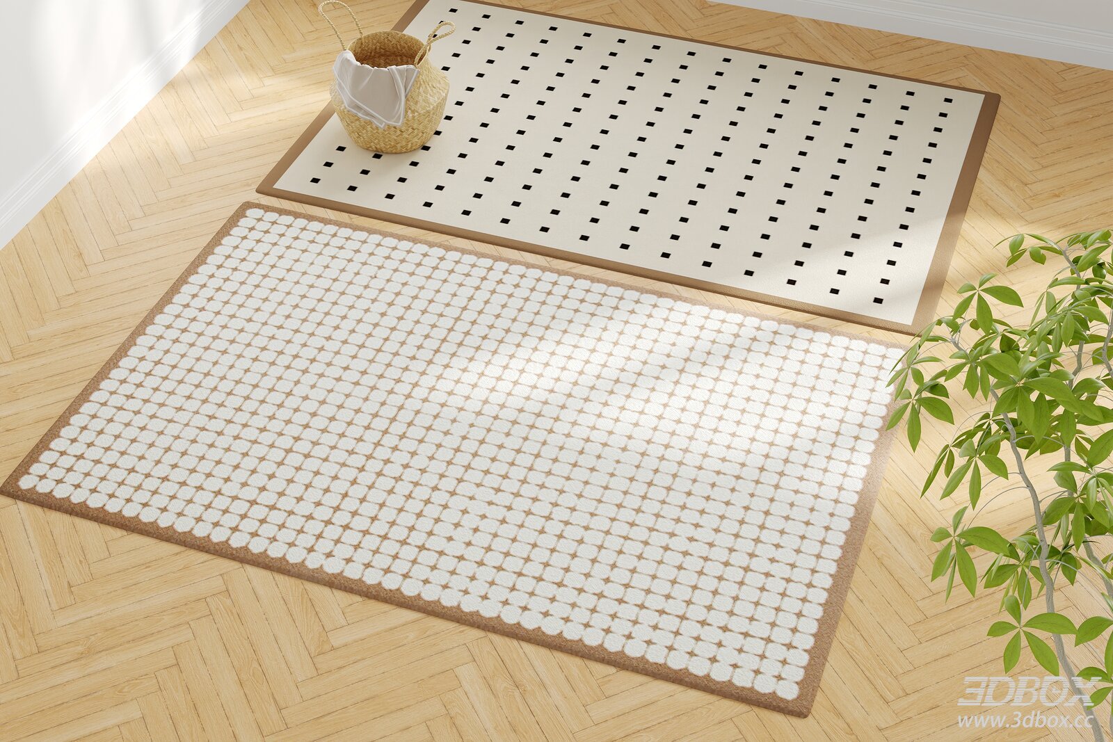 Mid-century Geometric Pattern Carpets Set
