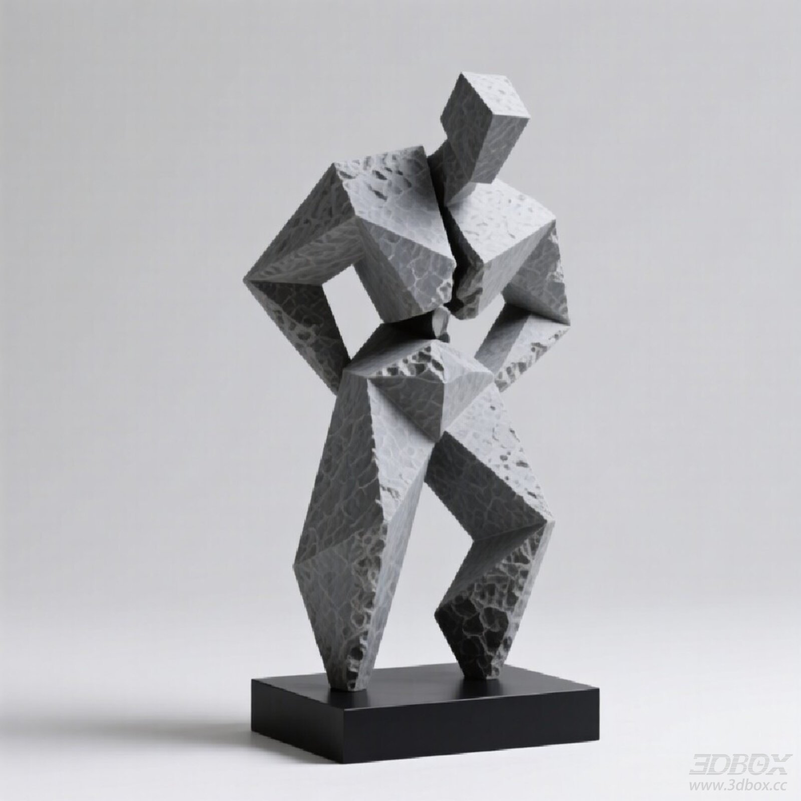 Abstract Geometric Human Stone Sculpture Decor