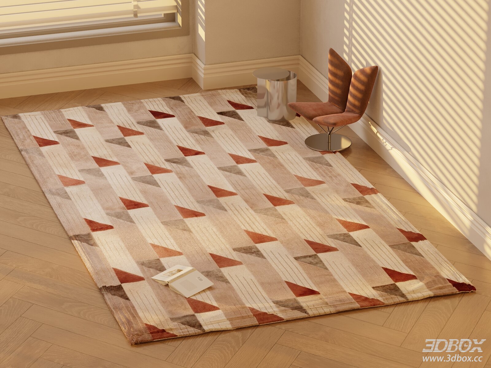 Modern Geometric Pattern Warm Tone Area Rug