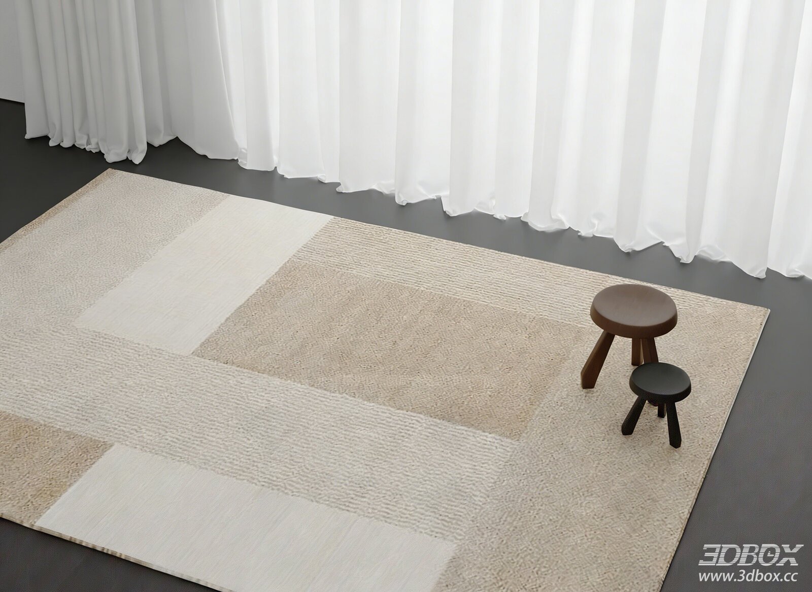 Cream Minimalist Geometric Beige Carpet