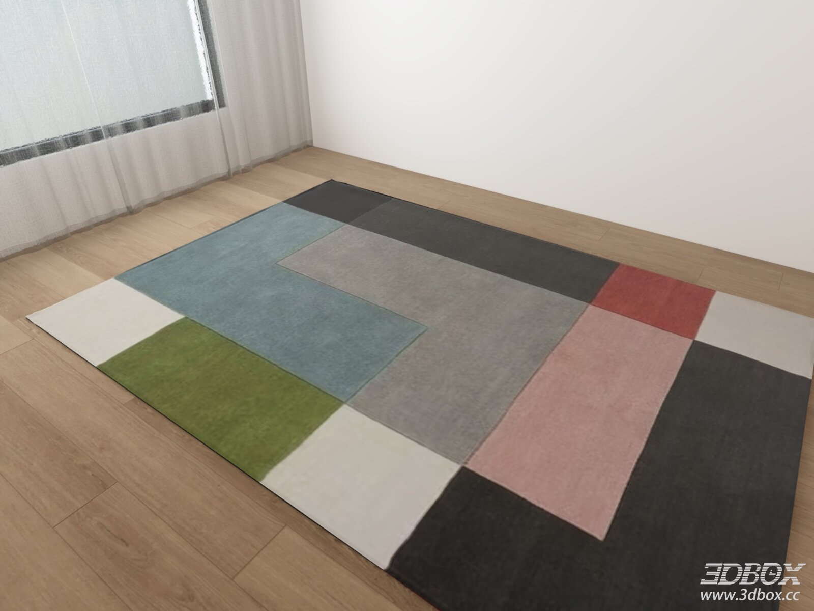 Geometric Color Block Modern Carpet
