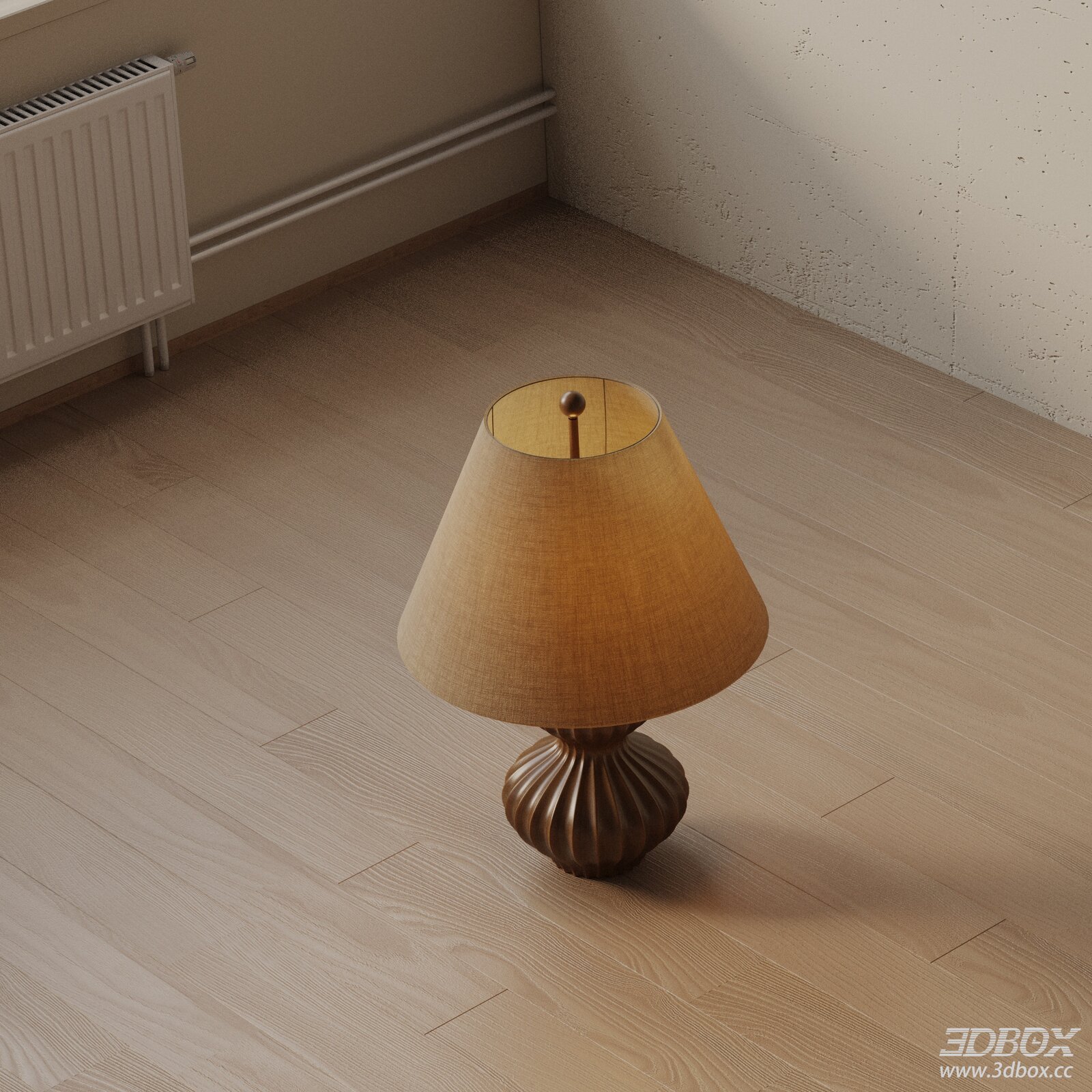 Modern Wooden Table Lamp with Fabric Shade