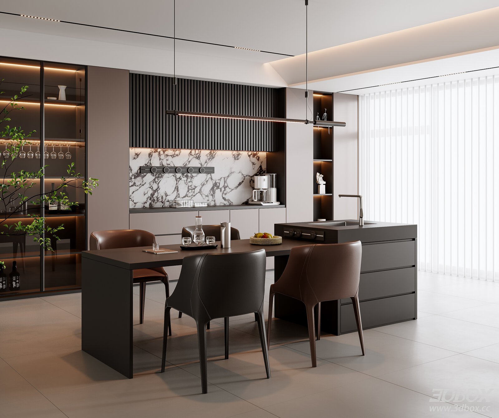 Modern Italian Style Kitchen and Dining Room