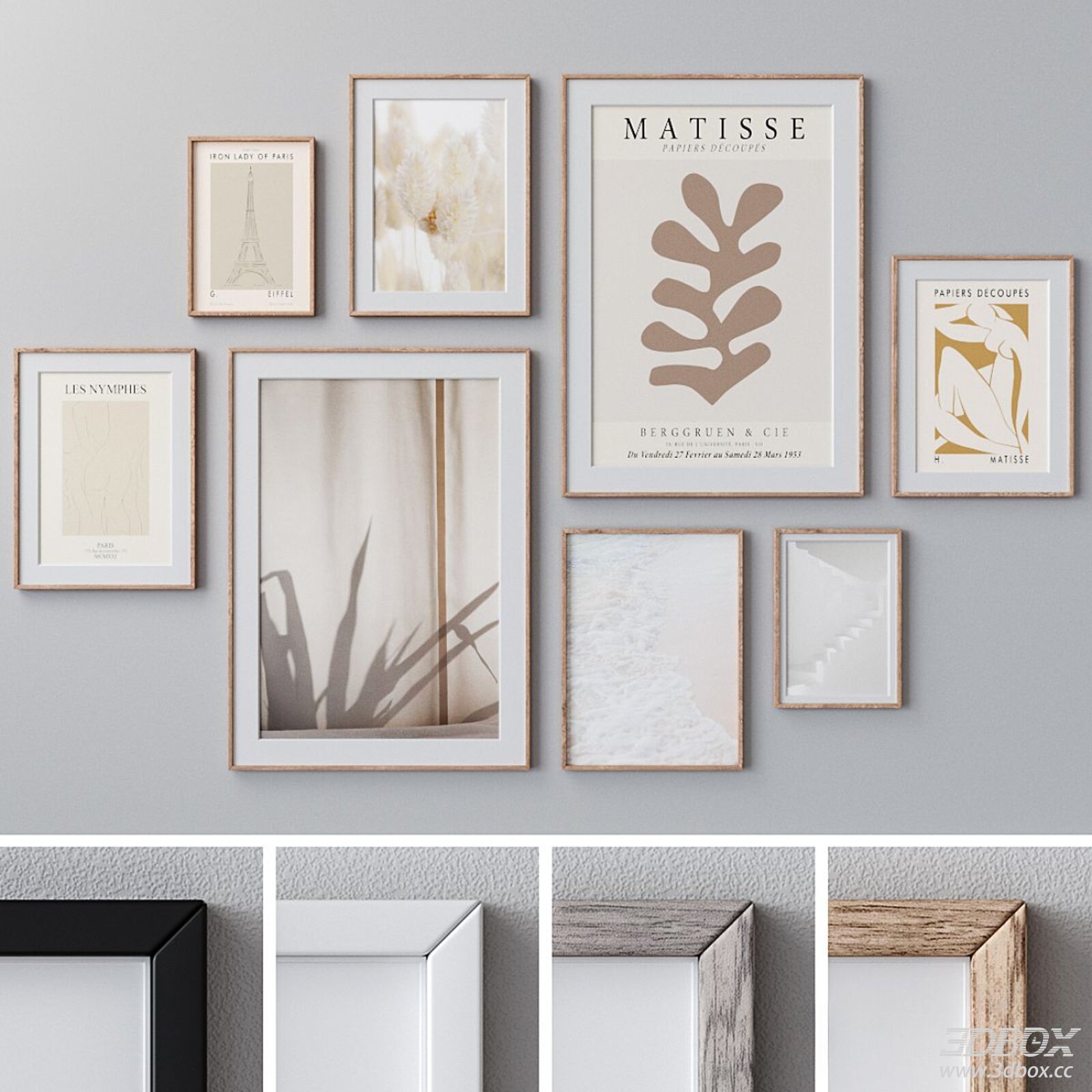 Modern Neutral Gallery Wall Wooden Picture Frame Set