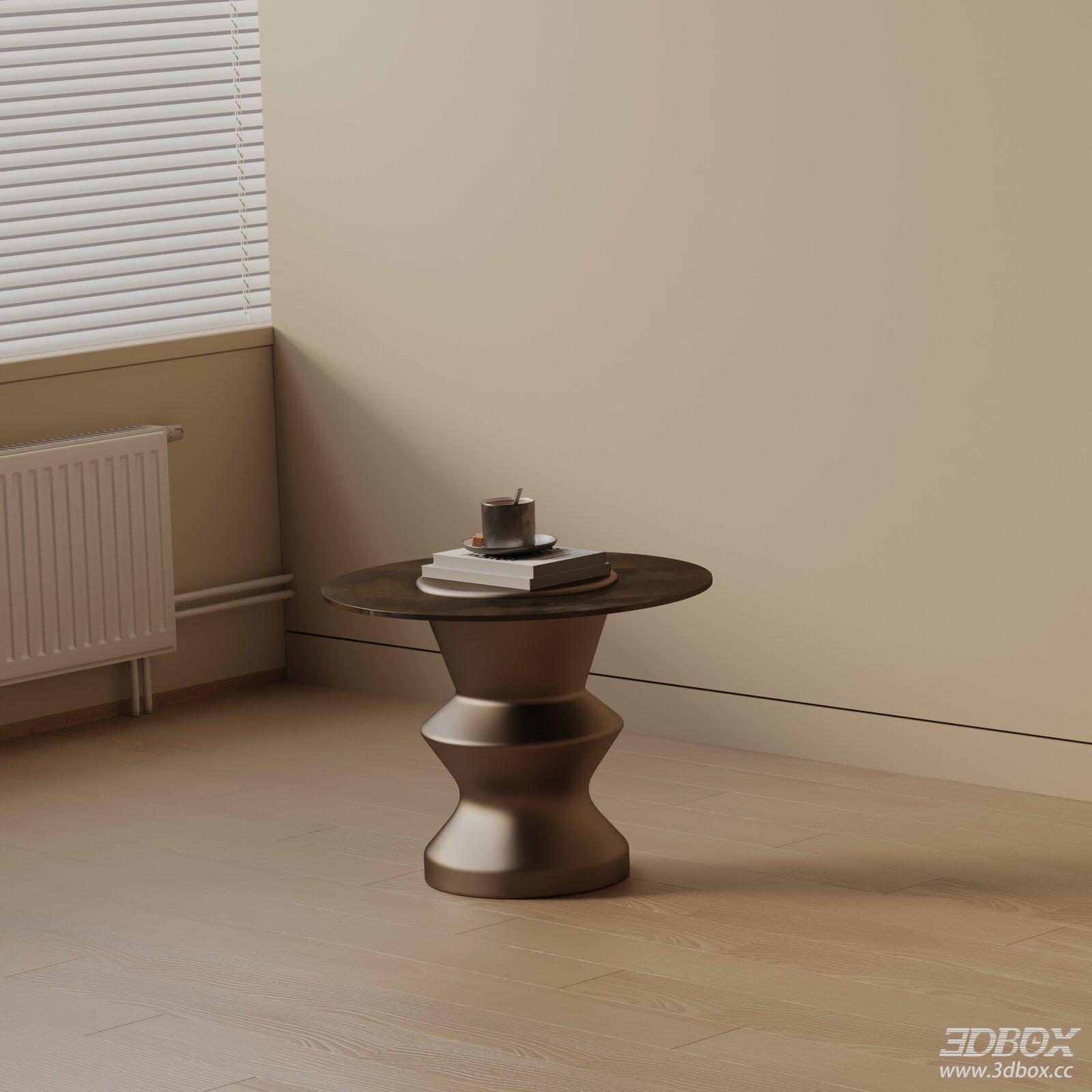 Modern Round Bronze Side Table