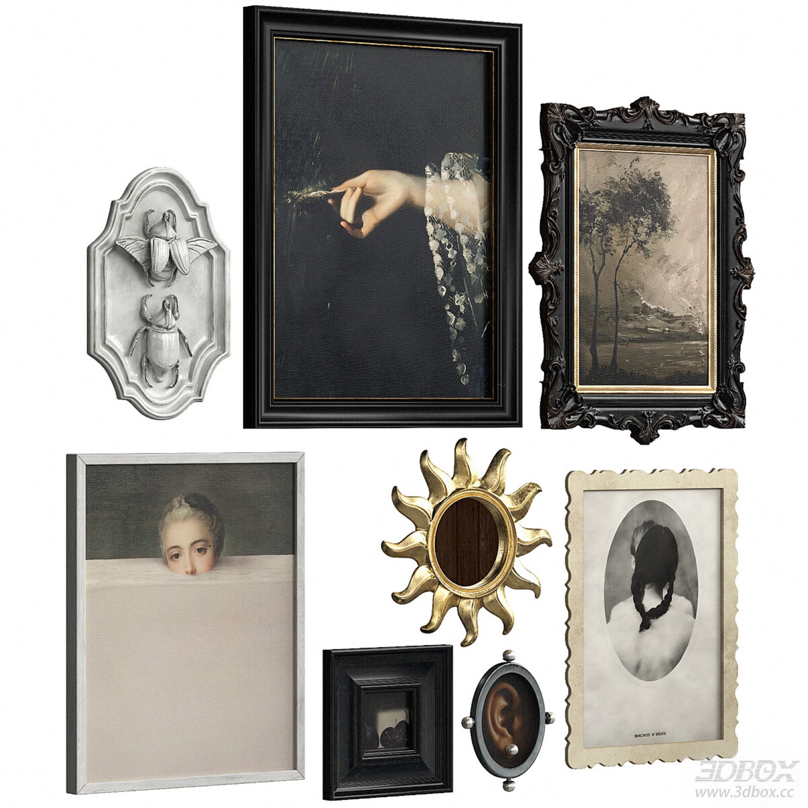 Vintage Decorative Art Frames and Wall Decor Set