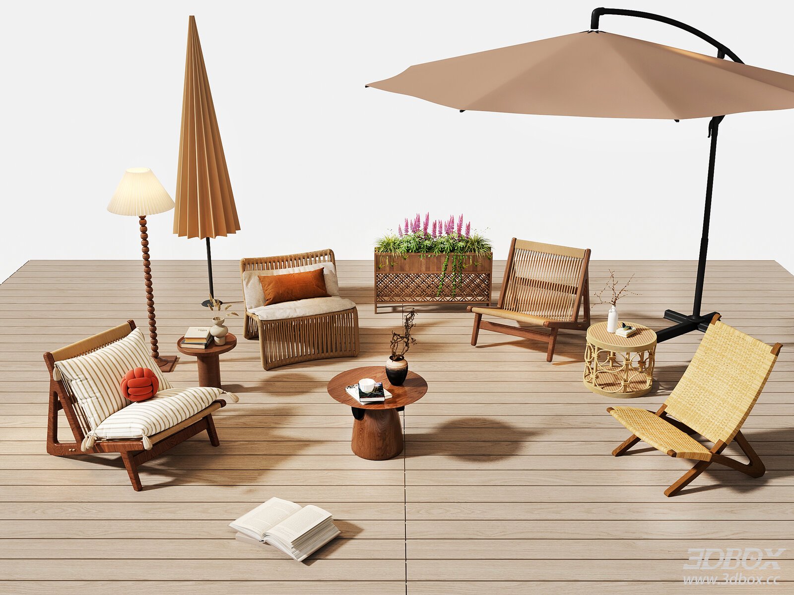 Modern Outdoor Patio Rattan Lounge Furniture Set