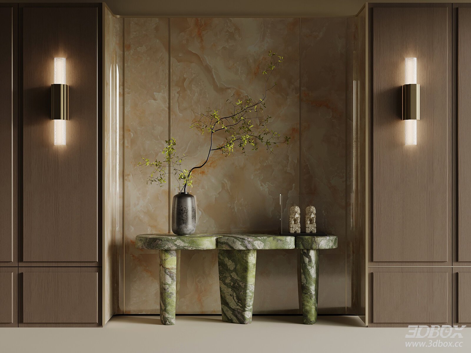 Modern Luxury Marble Console Table Entryway Scene