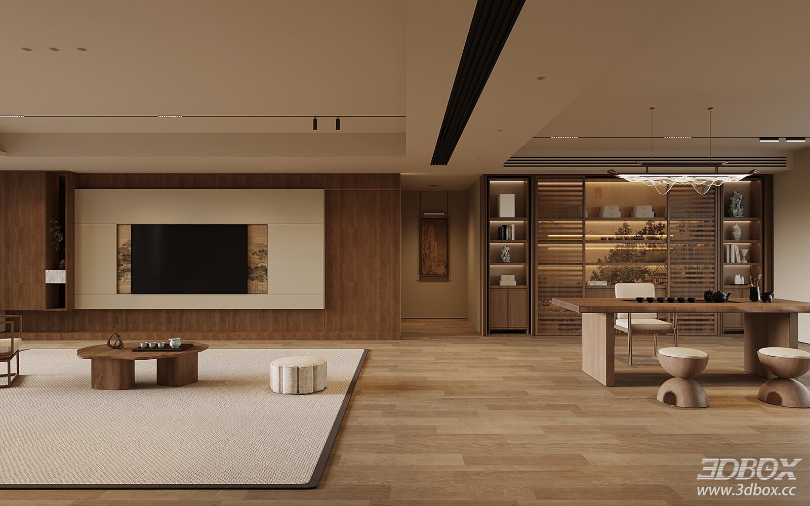 New Chinese Style Living Room Tea Room Interior Set