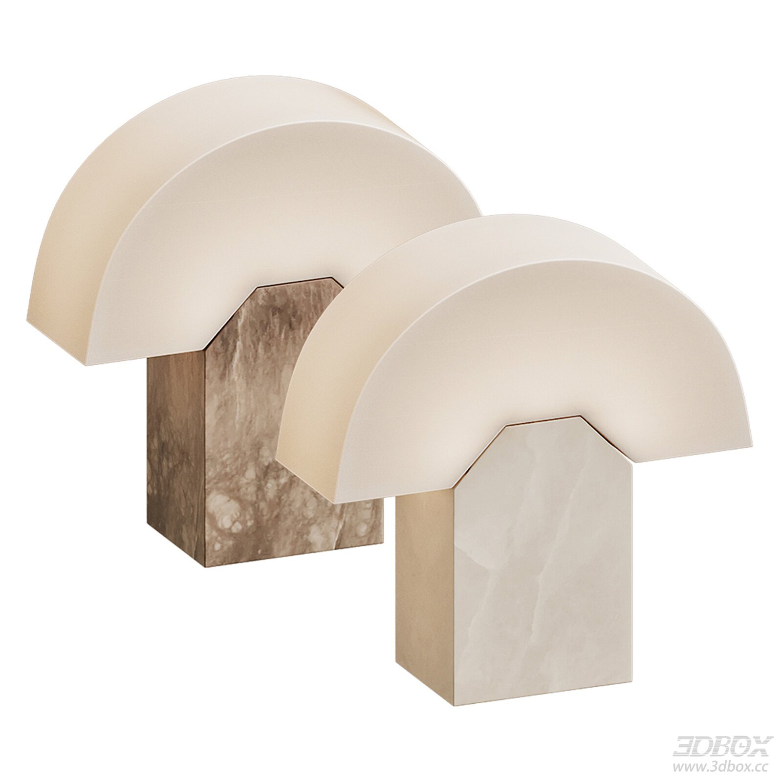 Modern Marble Alabaster Table Lamp Set