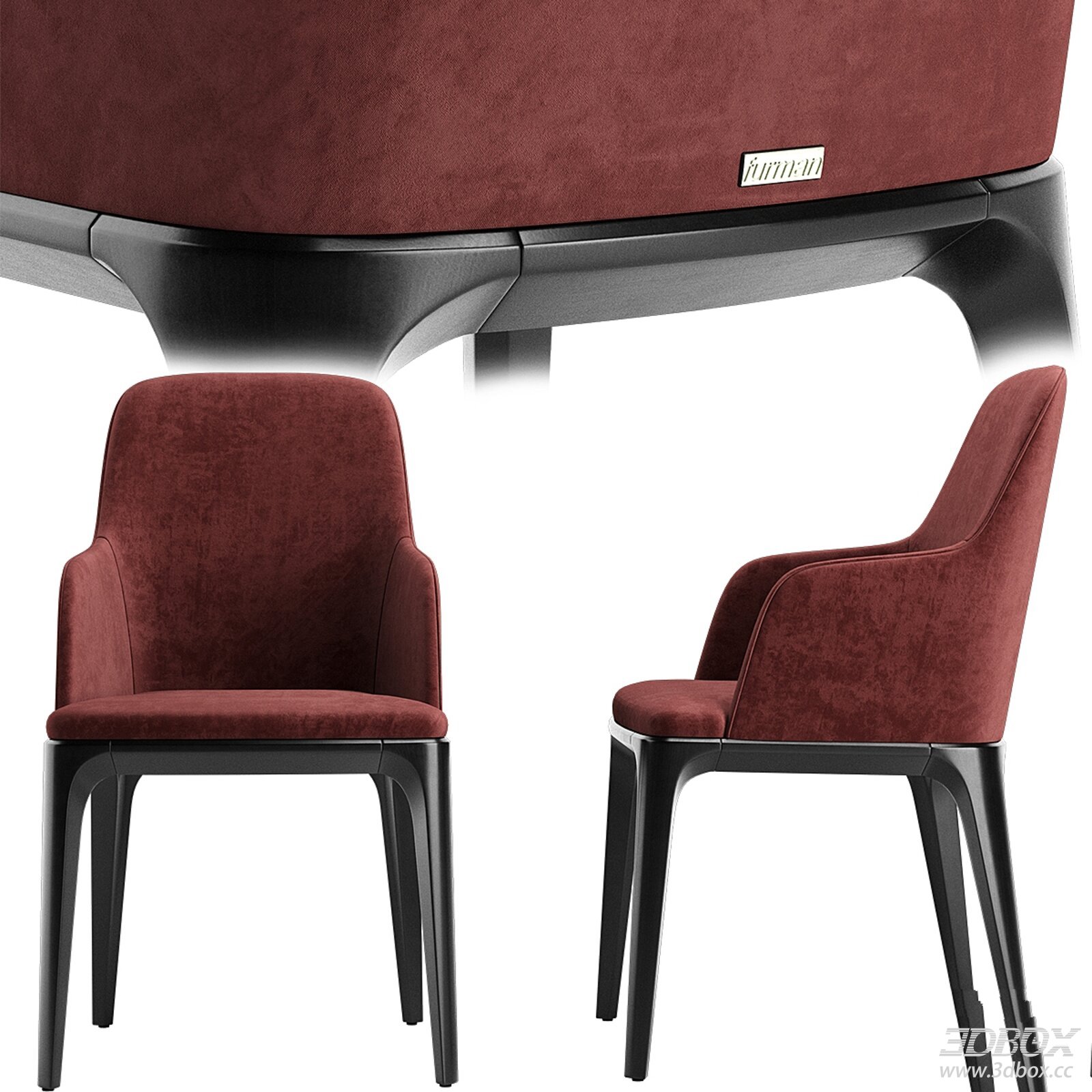 Modern Velvet Upholstered Dining Chair with Wooden Legs