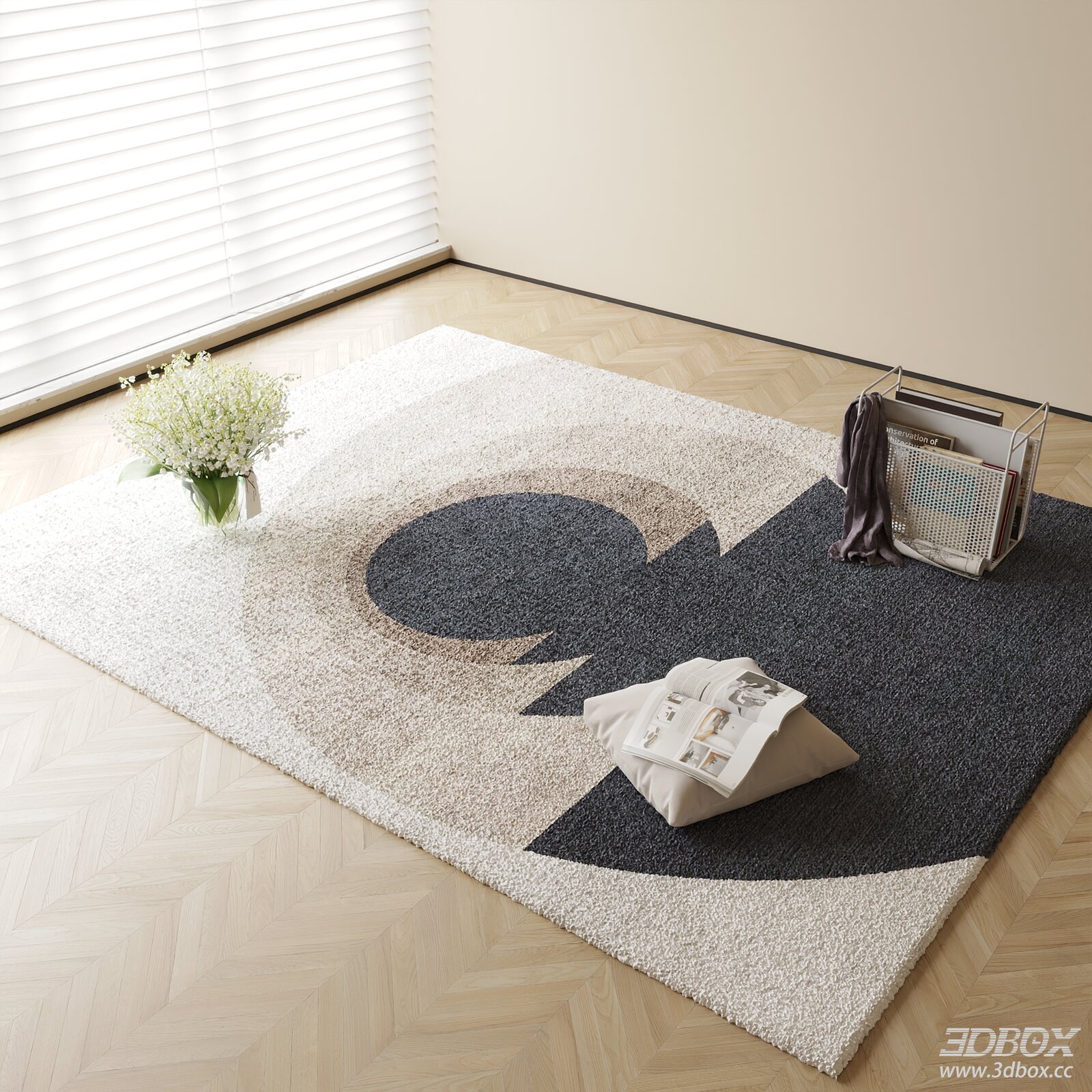 Modern Abstract Geometric Plush Carpet