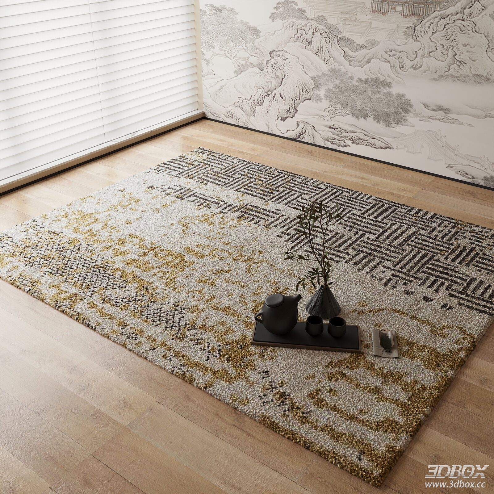 New Chinese Style Geometric Pattern Carpet