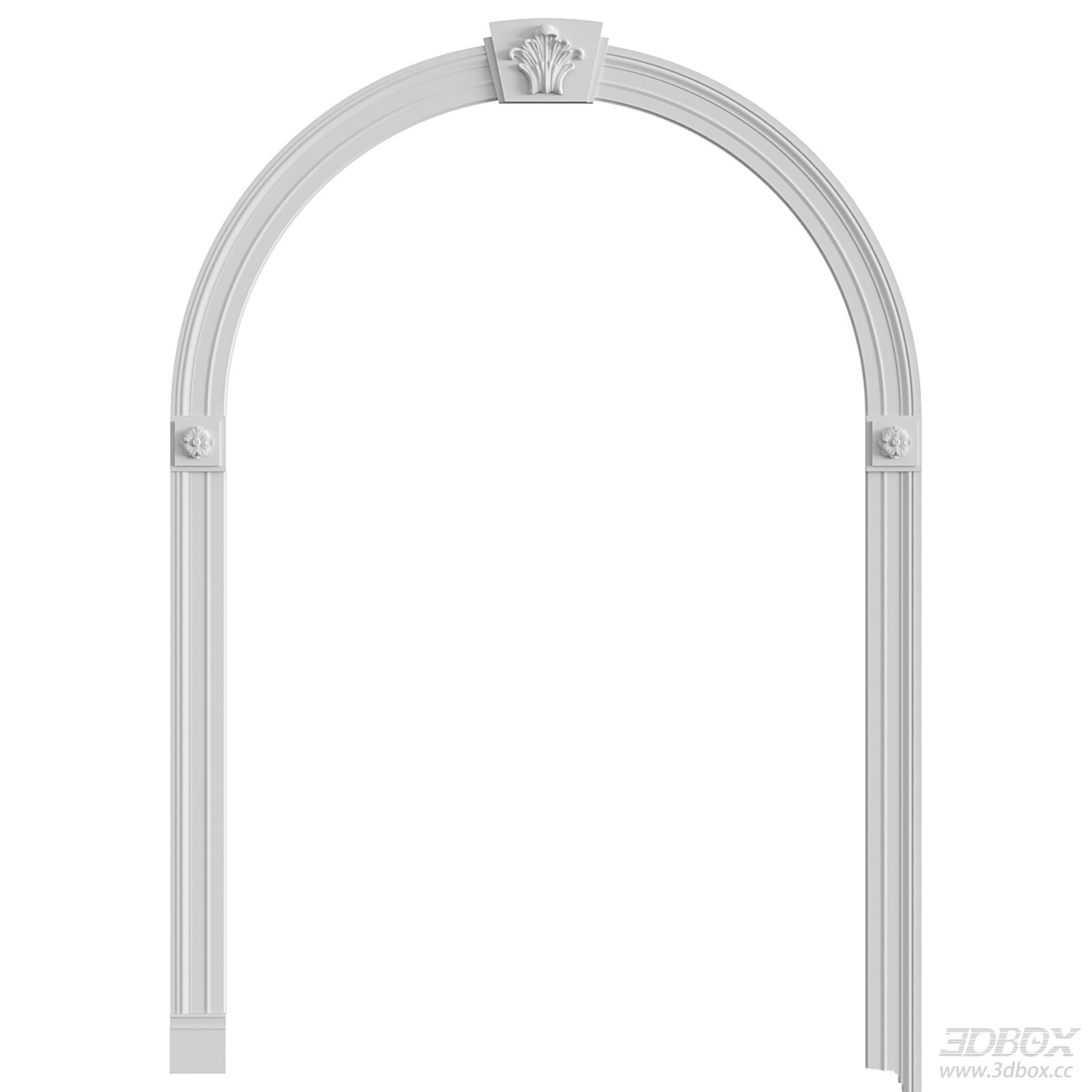Classic Plaster Arch Doorway with Decorative Ornaments