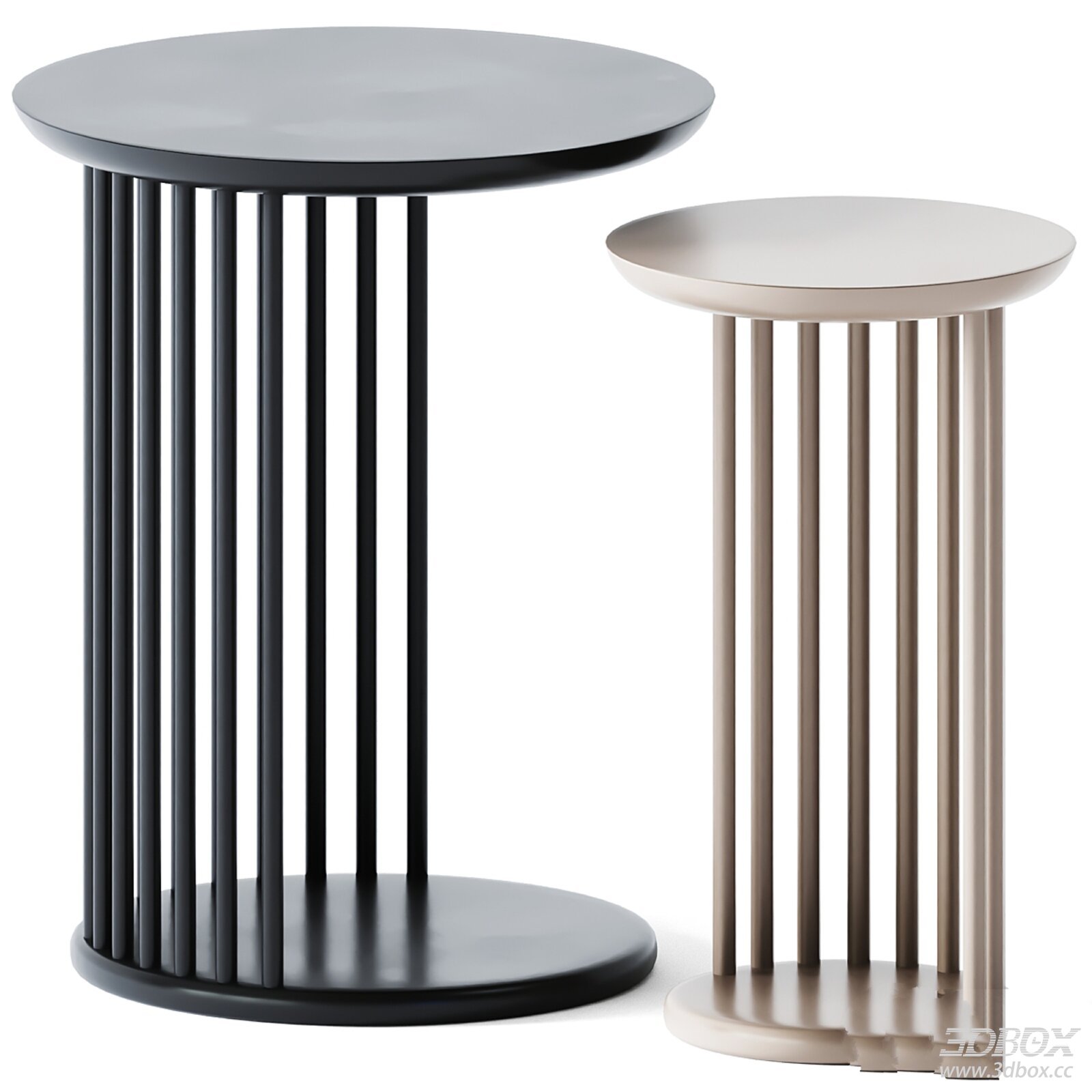 Modern Round Side Table Set Metal Frame Minimalist Accent Table