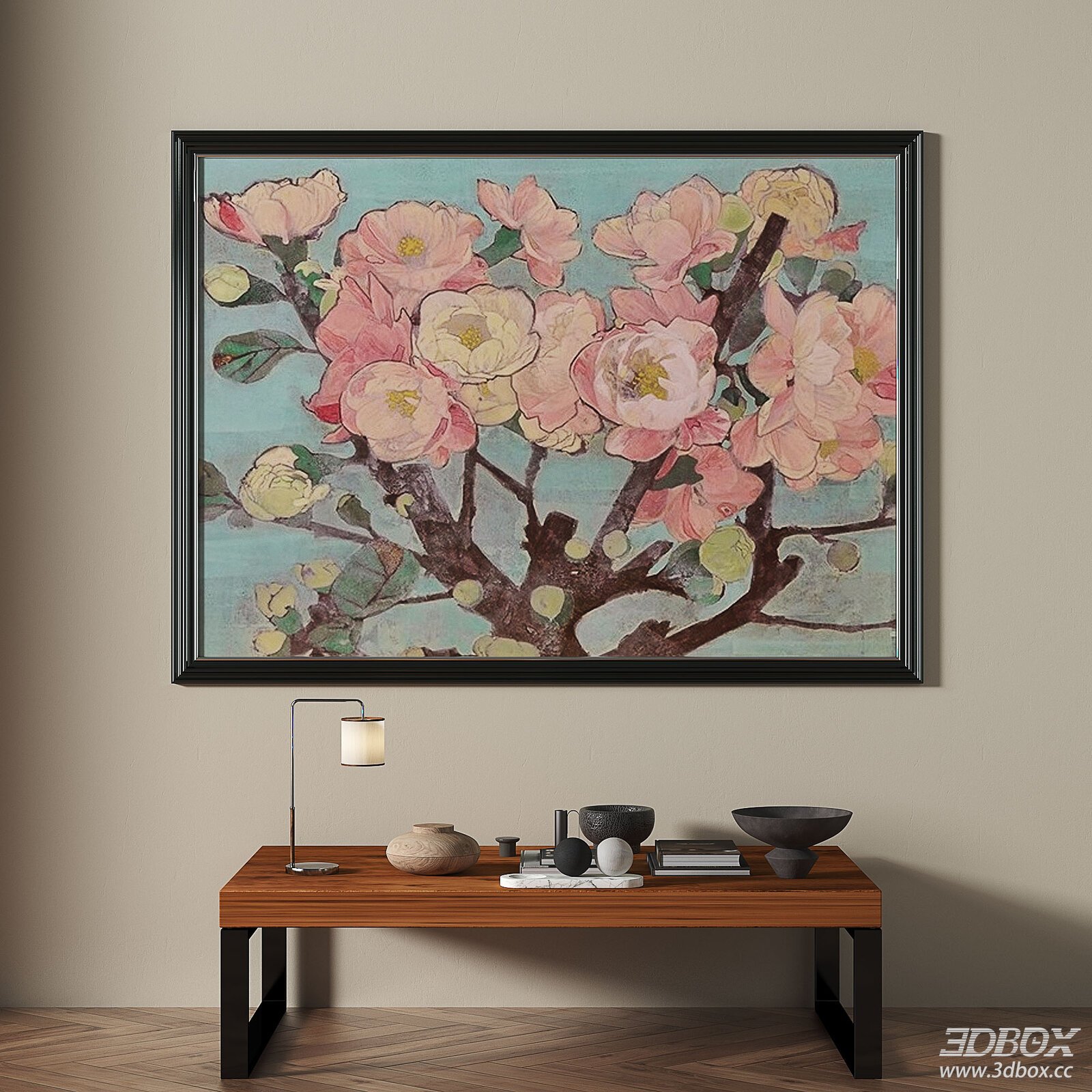 Vintage Floral Framed Wall Art French Style Decor Painting