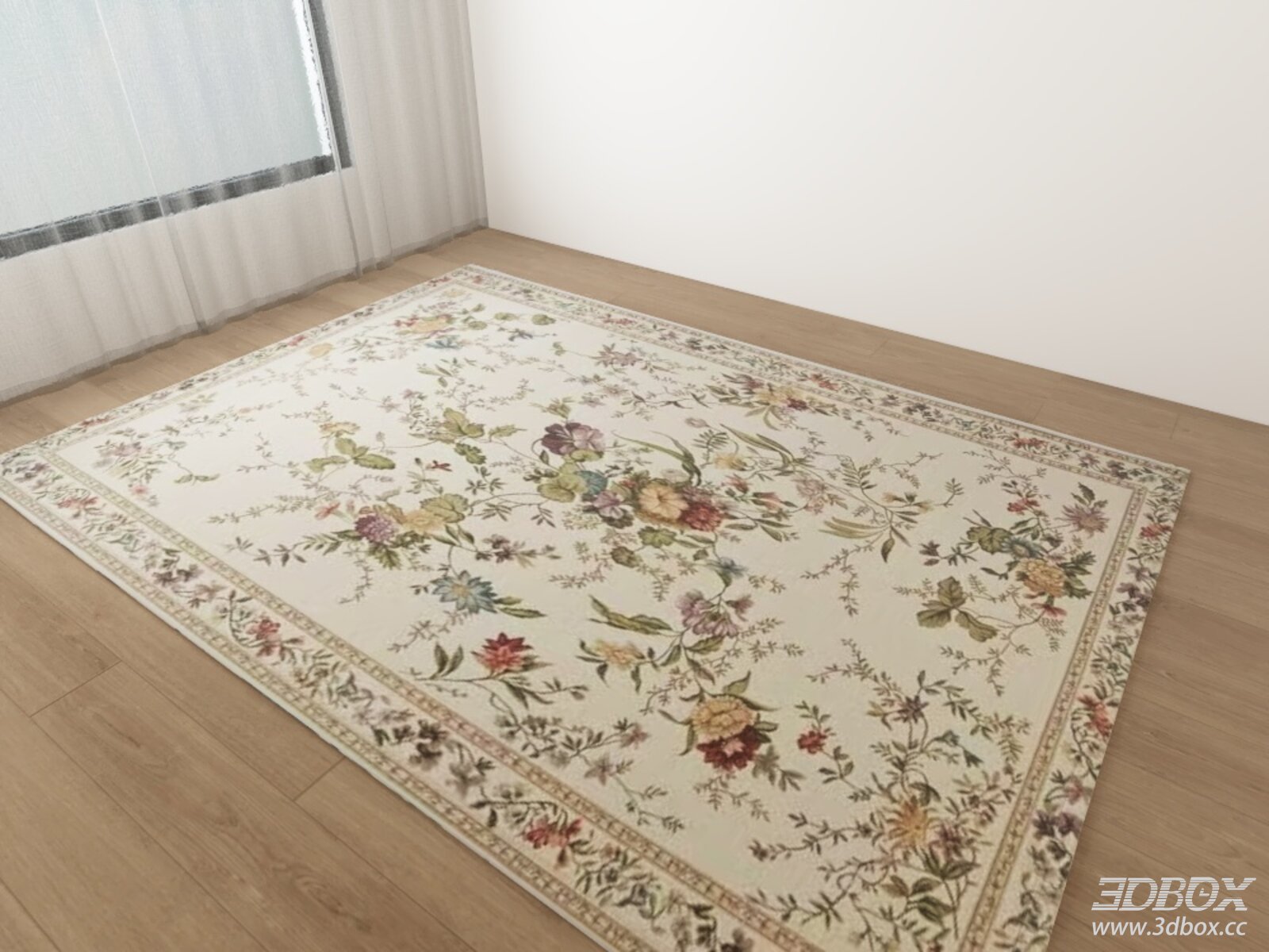 Vintage Floral Pattern Area Rug