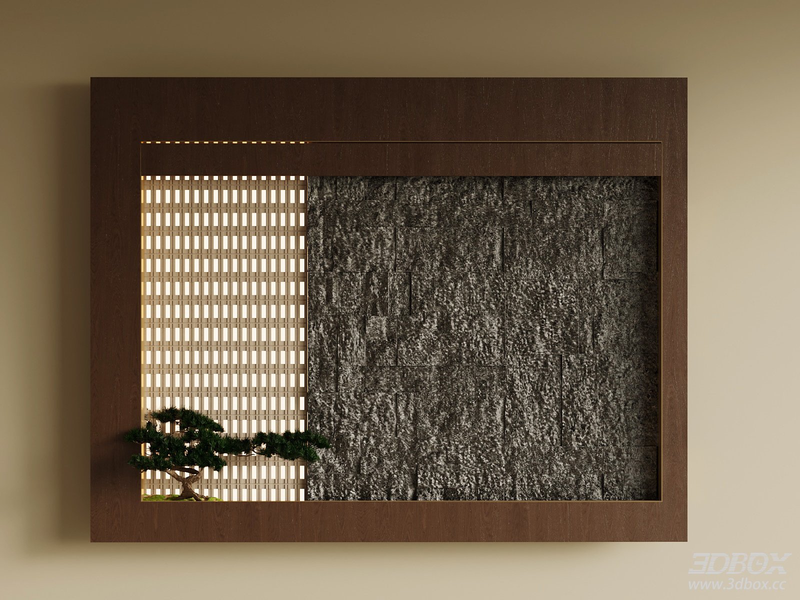 New Chinese Style Decorative Wall Panel with Bonsai