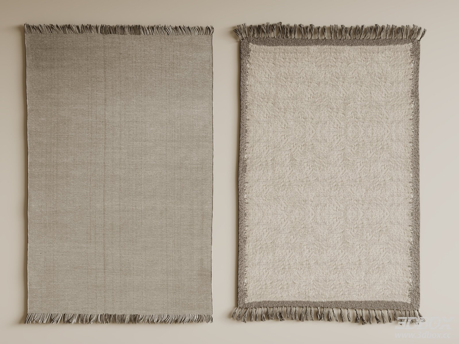 Wabi Sabi Tassel Square Carpet Set Neutral Tone