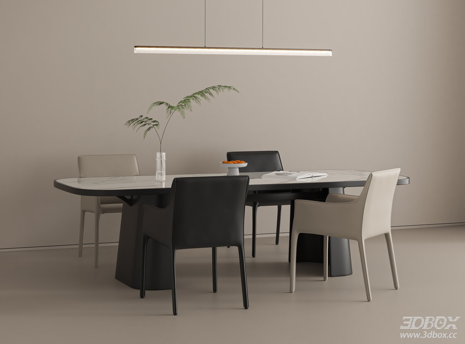 Modern Minimalist Marble Dining Table and Chairs Set