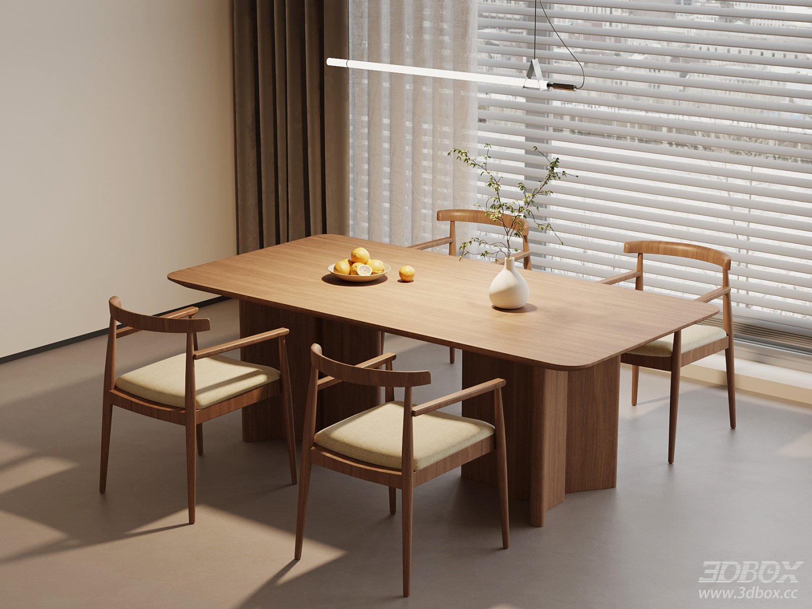 Modern Wood Dining Table and Chairs Set