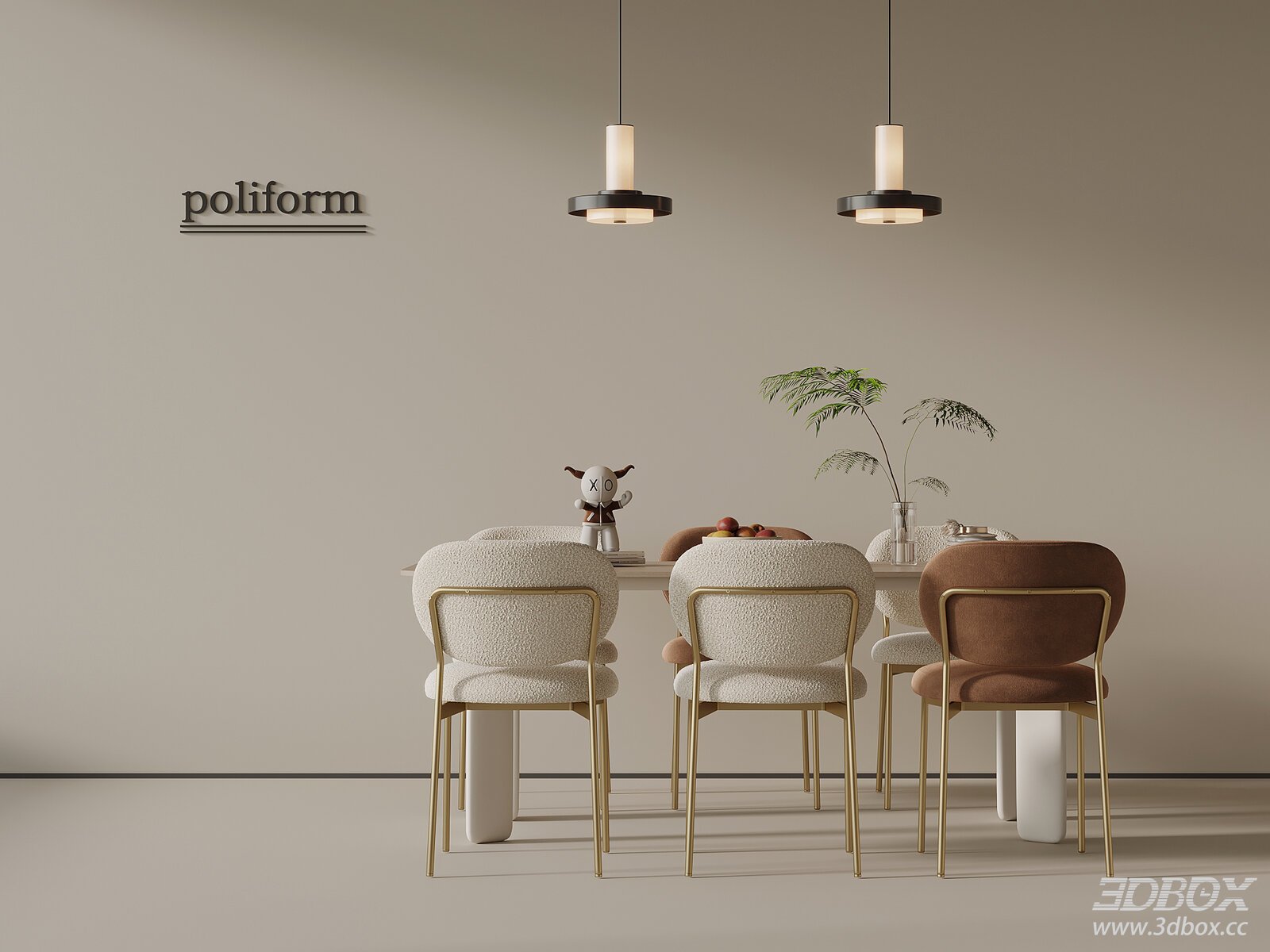 Modern Cream Style Dining Table and Chairs Set