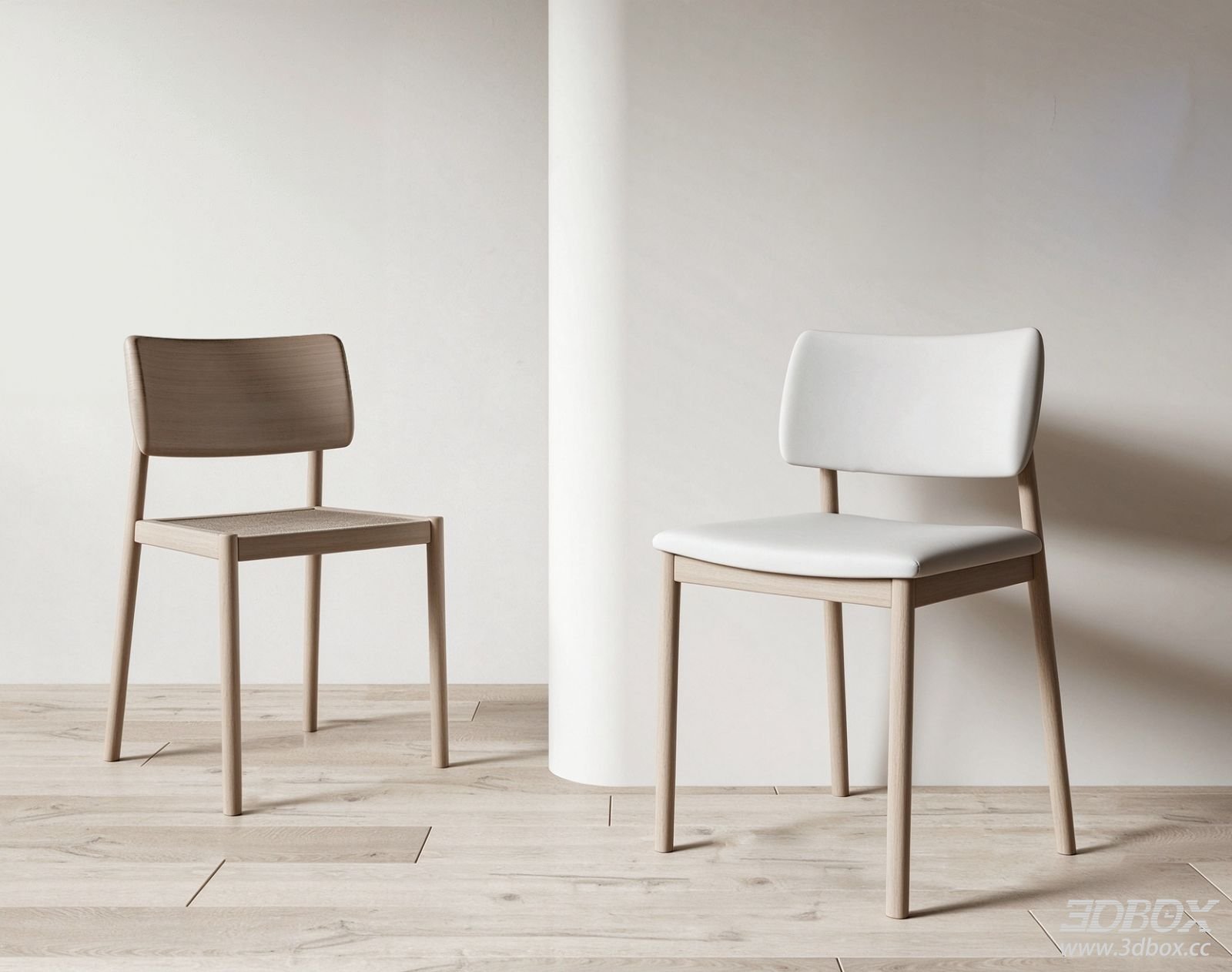 Modern Minimalist Wooden Dining Chair Set